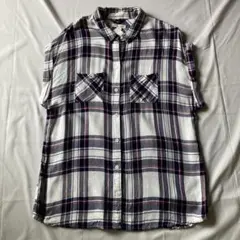 00s ネルシャツ ノースリーブ チェック柄 グランジ y2k 平成 大人気