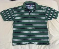 TOMMY HILFIGER ボーダー ポロシャツ グリーンのサムネイル
