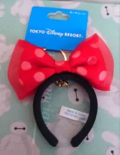 未使用　タグ付き　ミニー　カチューシャ　キーチェーン　赤　ミニーの日　ディズニー