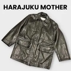 y2k ハラジュクマザーダブルレザートレンチコート マキシ牛革XL
