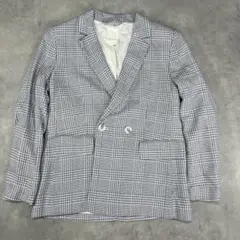 【H&M】ダブルブレスト テーラードジャケット グレンチェック Lのサムネイル
