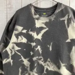 古着　長袖　タイダイ　ブリーチ加工　スウェット 裏起毛　アメカジ ゆるだぼ
