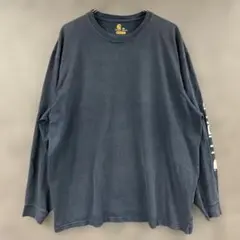 カーハート 紺色 長袖 Tシャツ ワークウェア メンズ 2XL【5589】