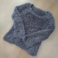 シャギーニット　 長袖セーター　チャコールグレー　Mサイズ