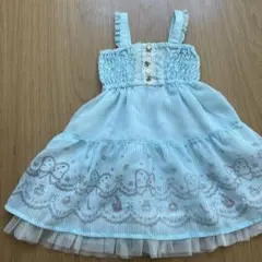 【専用】水色 プリンセスモチーフ ワンピース 90cm マザウェイズ