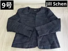 Jill Schen ネイビー ストライプ柄 ジャケット　9号　Mサイズ相当