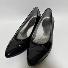 fitfit エナメルパンプス 23cm ブラック ポインテッドトゥ