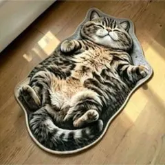 【新品】猫柄 デザインマット インテリア ネコマルチマット キジトラ