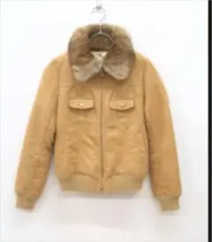 美品　スウェード皮　ラビットファー　ボアブルゾン