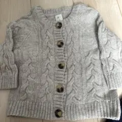H&M ケーブルニットカーディガン 12M グレー