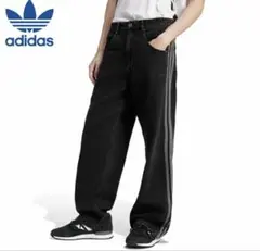 adidasアディカラー デニムファイヤーバードトラックパンツ34黒