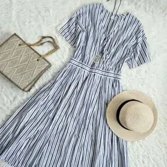 アーバンリサーチドアーズ　カシュクールワンピース　ストライプ