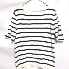 valerie★Mサイズ ボーダー 半袖Tシャツ 透け感あり白黒