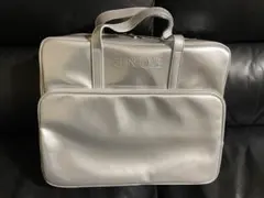 CLINIQUE メイクポーチ シルバー 大容量 収納ケース