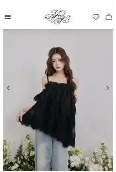トリートユアセルフ Volume lace sheer cami tops - メルカリ