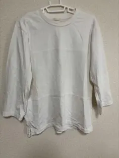 ホワイト 七分袖カットソー