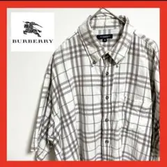 【大人気】Burberry チェックシャツ　半袖　ボタンダウン　チェック　ロゴ