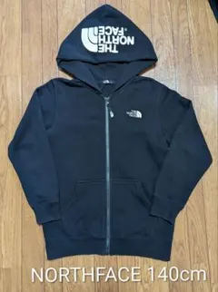 NORTHFACE ノースフェイス 140cm パーカー 黒 BK ロゴ 美品