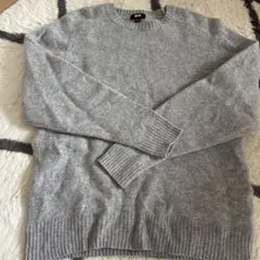 UNIQLOラムクルーネックセーター ユニセックスL ライトグレー