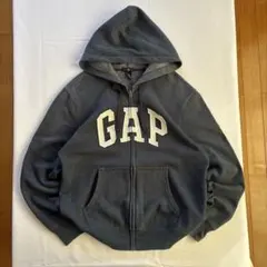 K*n様 00s oldgap 鬼フェード ネイビー グレー ロゴ 短丈 ジップ