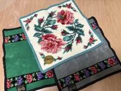 フェイラーFEILER 花柄刺繍タオルハンカチ 3枚セット
