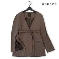 anuans スリットスリーブノーカラージャケット ライトベージュ - メルカリ
