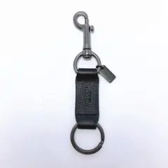 4751◯ COACH キーホルダー ブラック レザーのサムネイル