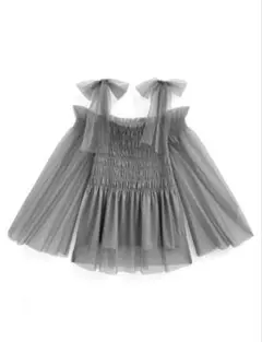 GRL オフショルダー グレー トップス