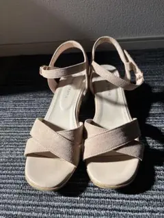 Oriental Traffic ベージュ クロスストラップ サンダル