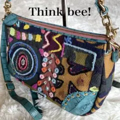 Think Bee! カラフル刺繍　2wayバッグ チェーンストラップ
