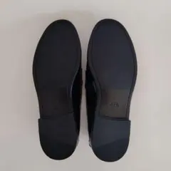 ZARA 黒 ローファー 合成皮革　サイズ37 ブラック　ツヤあり