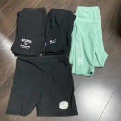 キッズ レギンスセット　黒・緑