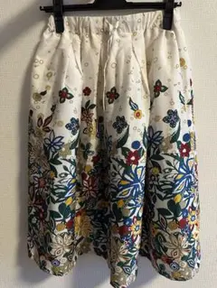 チチカカ titicaca フレアスカート ひざ丈 花柄 スカート レディース