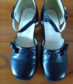 サイドリボン フォーマルシューズ　ブラック　23cm