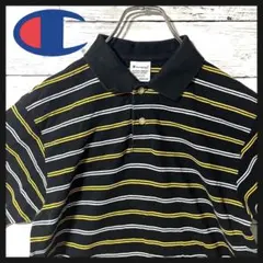 【希少商品】チャンピオン　ボーダー　半袖ポロシャツ　刺繍ロゴ　M A760