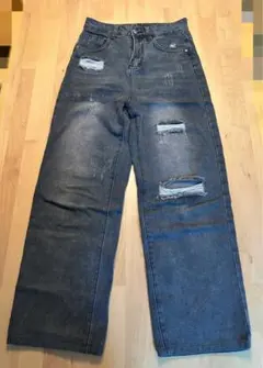SPRAY PEMIUM レディース ダメージジーンズ