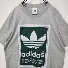 adidas　半袖　Tシャツ　XO　ビッグサイズ　ロゴ　グレー　人気　古着コーデ