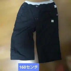 黒 ハーフパンツ ゴムウエスト