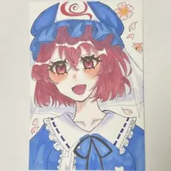 東方Project 手描きイラスト イラスト 西行寺幽々子幽々子 ポストカード