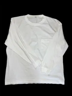 ユニクロ クルーネックT（長袖）ポケット付き　白　3XL