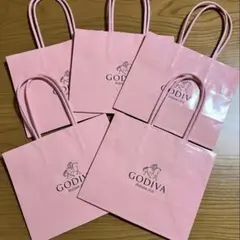 GODIVA ピンク ショッピングバッグ 5枚セットのサムネイル