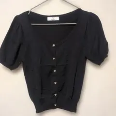NETTO di MAMMINA ハートボタン半袖カーディガンのサムネイル