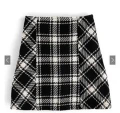 GRL バックリボンツイードチェックミニスカート