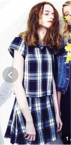 REDYAZEL ブルーチェック セットアップ