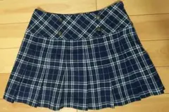 チェック プリーツミニスカート 制服風 honeys COLZA 紺 ネイビー