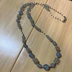 レトロ 青色樹脂 ビーズ ネックレス