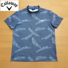 キャロウェイ ゴルフウェア 半袖モックネック Mサイズ 総柄 極美品