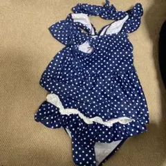 セパレート水着 ネイビー水玉 100cm