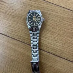 稼働品】ORIENT スリースター 自動巻き パープル文字盤 レディース