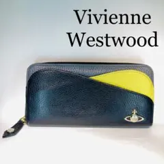 ヴィヴィアンウエストウッド ダブルフラップ レザー ラウンドファスナー 長財布